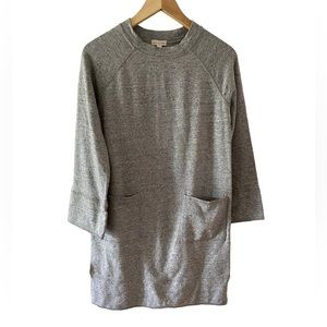 Garnet Hill - Heather Gray Jersey Sweatshirt Day Dress - Size XS